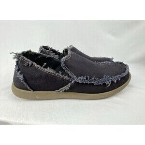 Crocs Santa Cruz Shoes Men Size 10 Frayed Canvas Navy Blue Slip On Loafer Casual